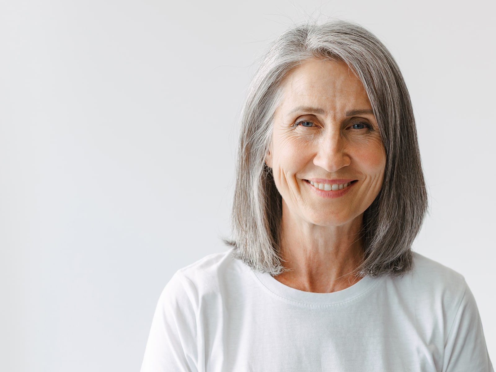 Mature woman showing off her beautiful smile
